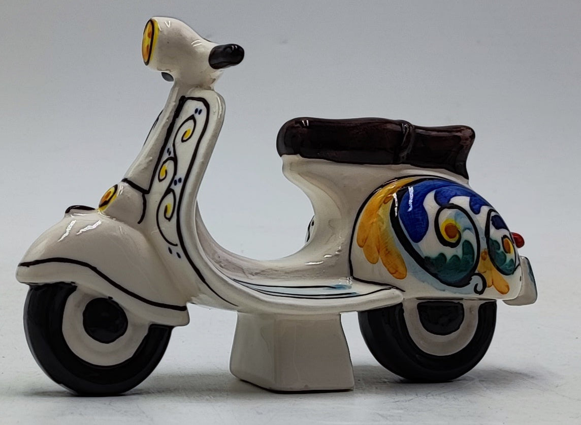 1970s Vespa in Caltagirone Ceramic (17 cm in Length, 12 cm in Height)