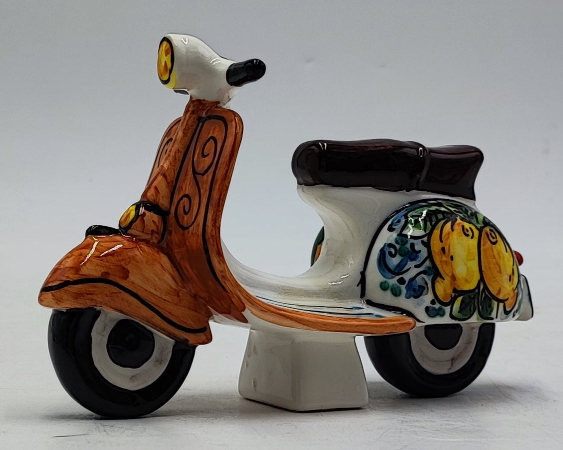 1970s Vespa in Caltagirone Ceramic (17 cm in Length, 12 cm in Height)