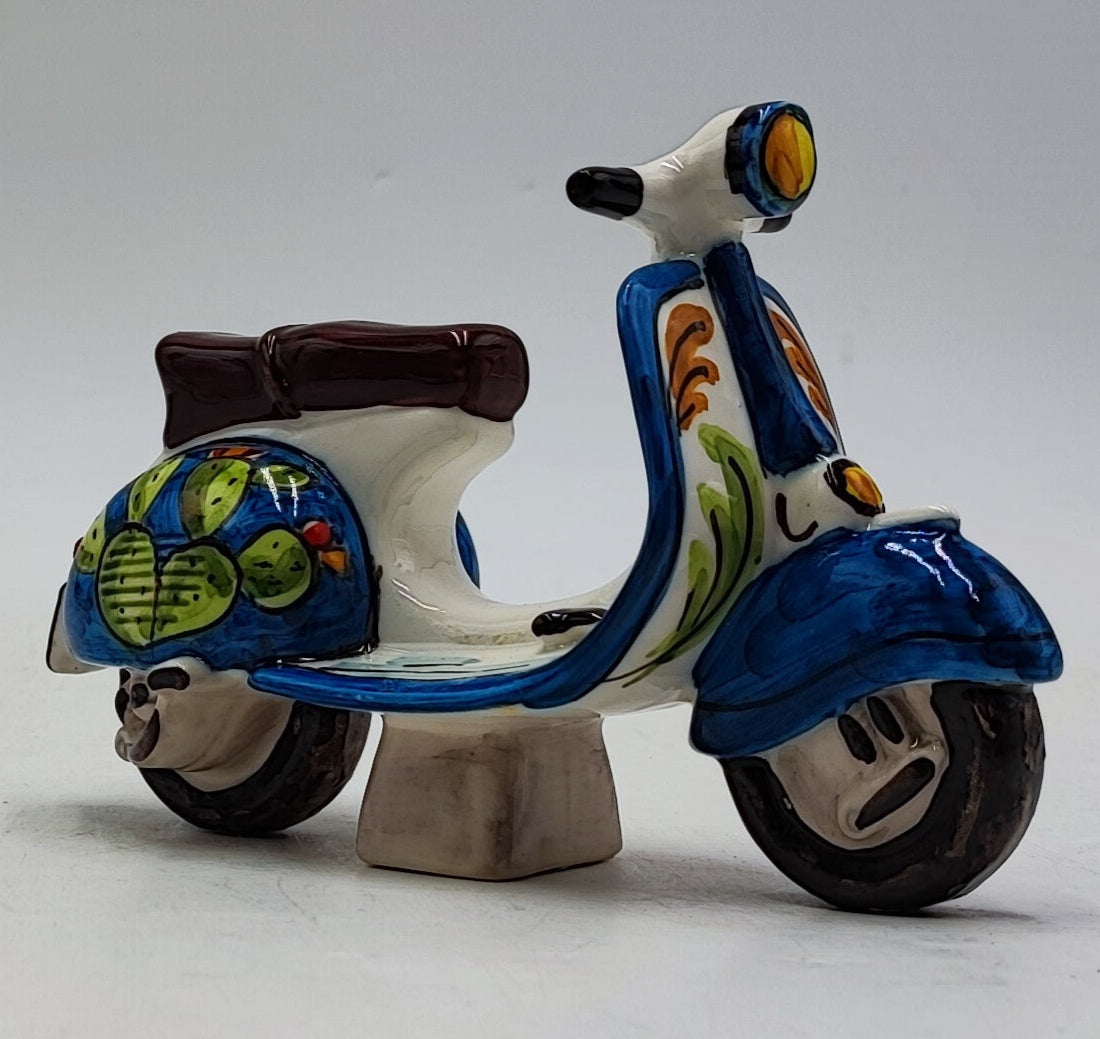 1970s Vespa in Caltagirone Ceramic (17 cm in Length, 12 cm in Height)