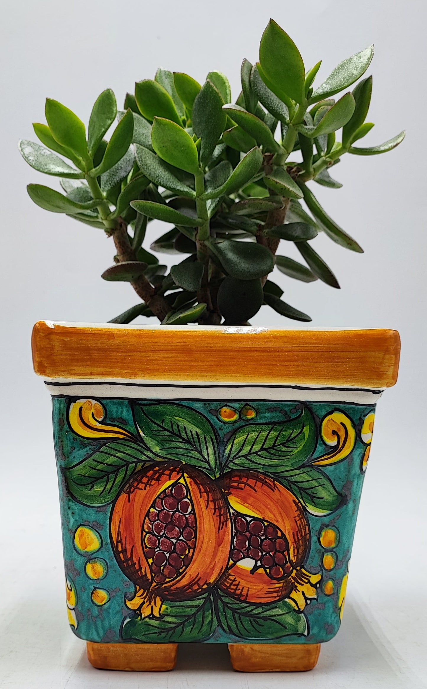 Ceramica di Caltagirone Square Planter – 17cm (6.7 inches) – Handcrafted Sicilian Ceramic Pot