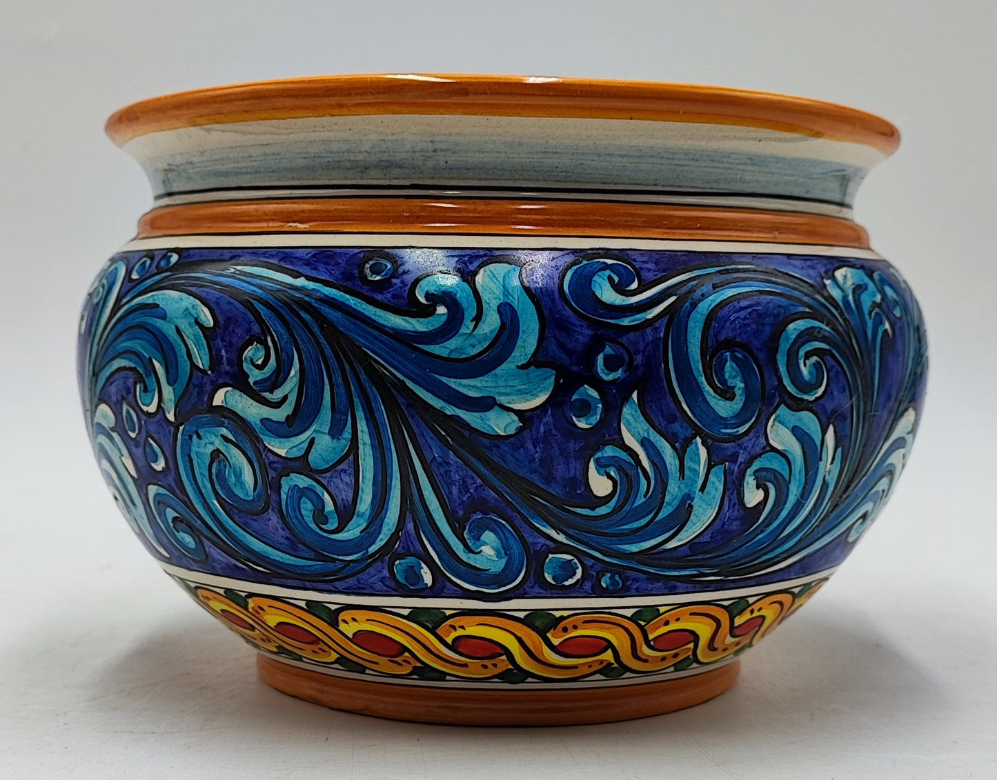 Handcrafted Caltagirone Ceramic Vase Holder- Hand-painted Beauty