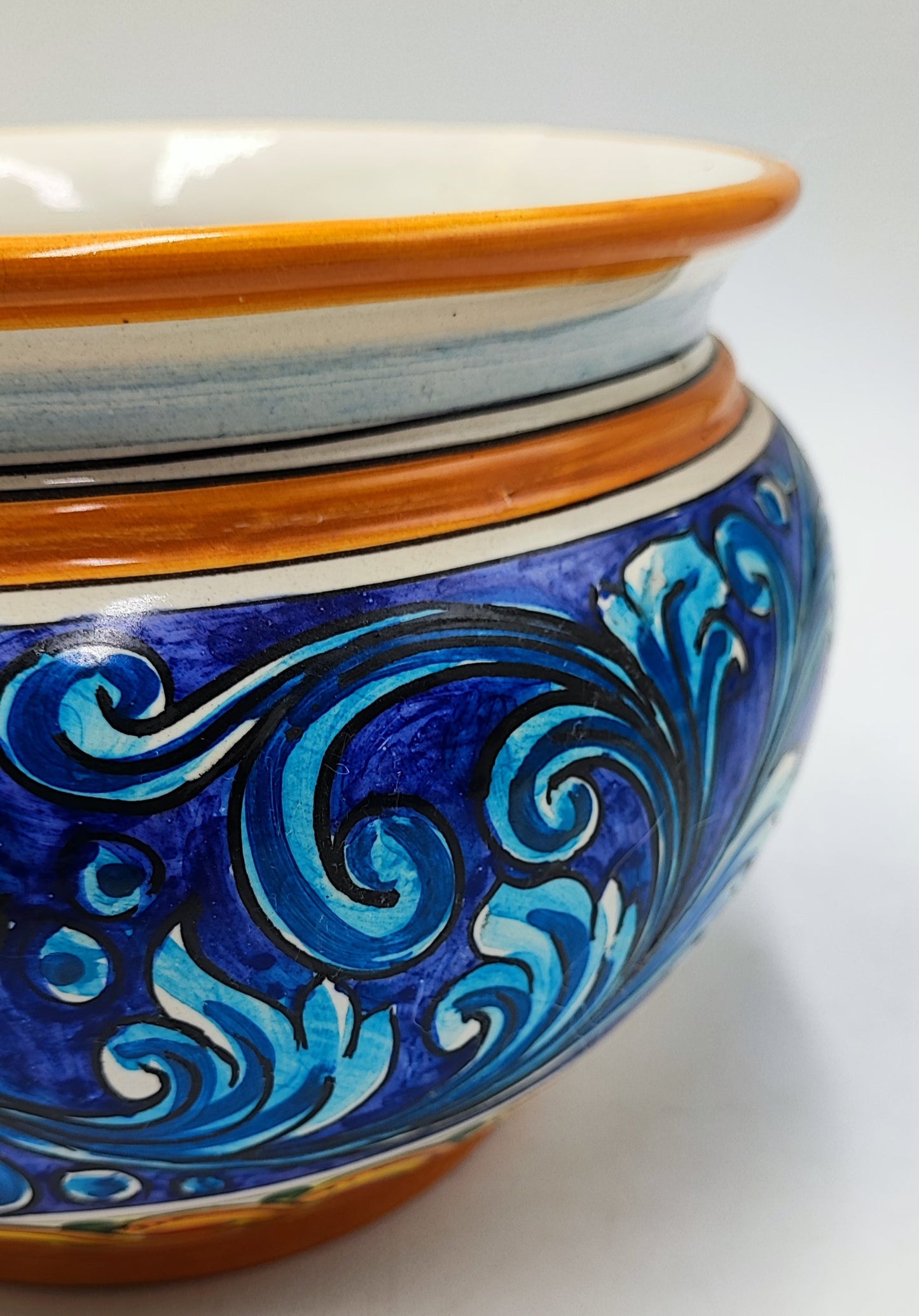 Handcrafted Caltagirone Ceramic Vase Holder- Hand-painted Beauty