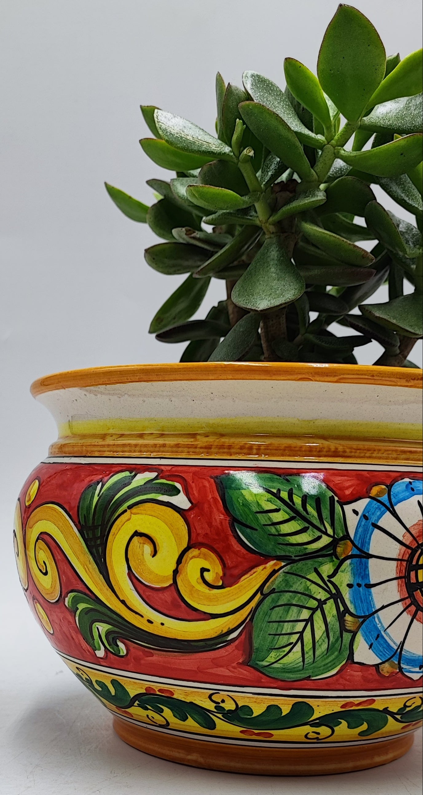 Handcrafted Caltagirone Ceramic Vase Holder- Hand-painted Beauty