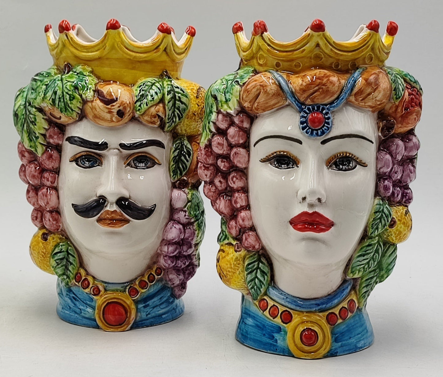 Ceramica di Caltagirone " Sicilian Moorish heads" Greek style 25H