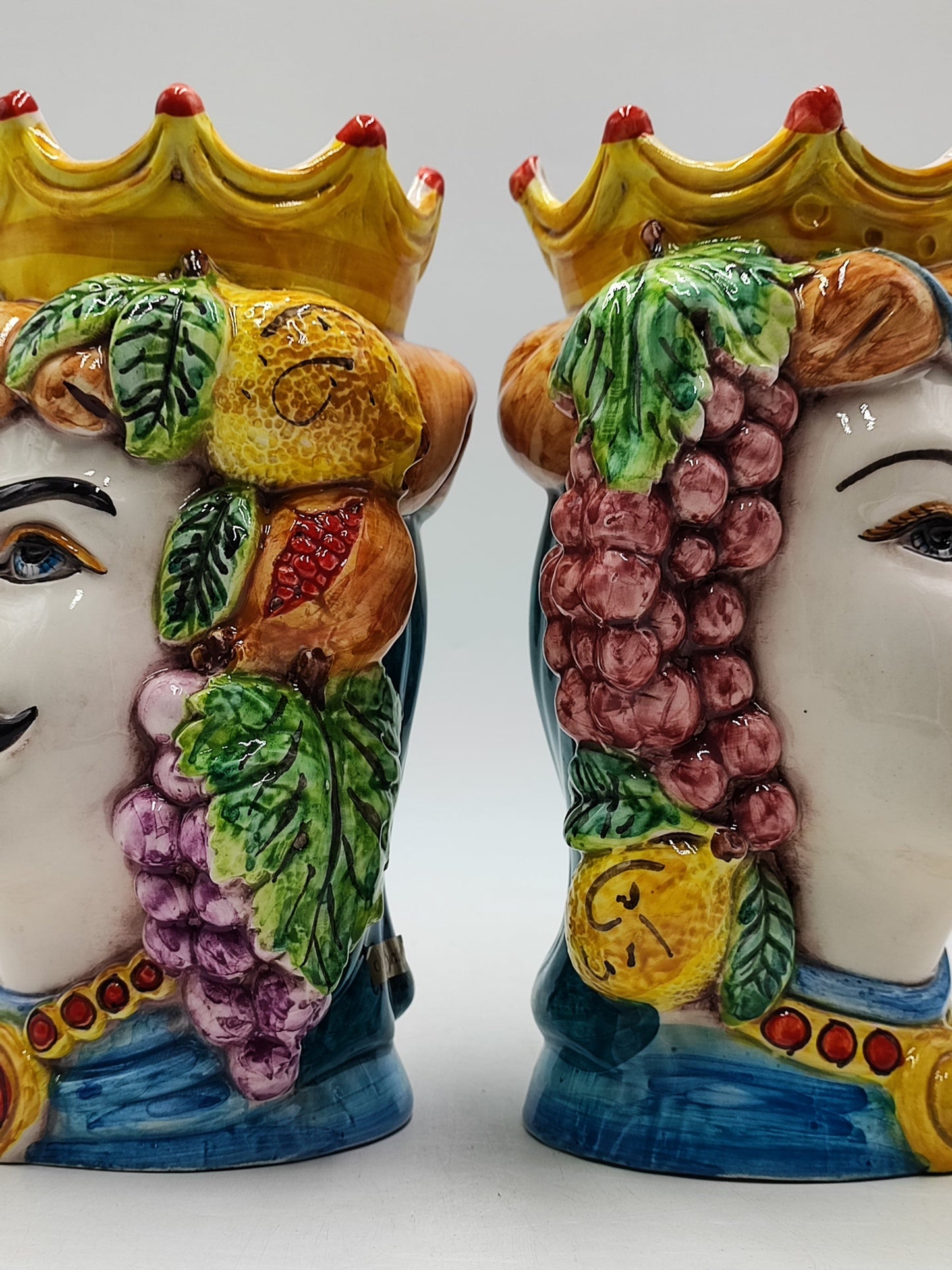 Ceramica di Caltagirone " Sicilian Moorish heads" Greek style 25H