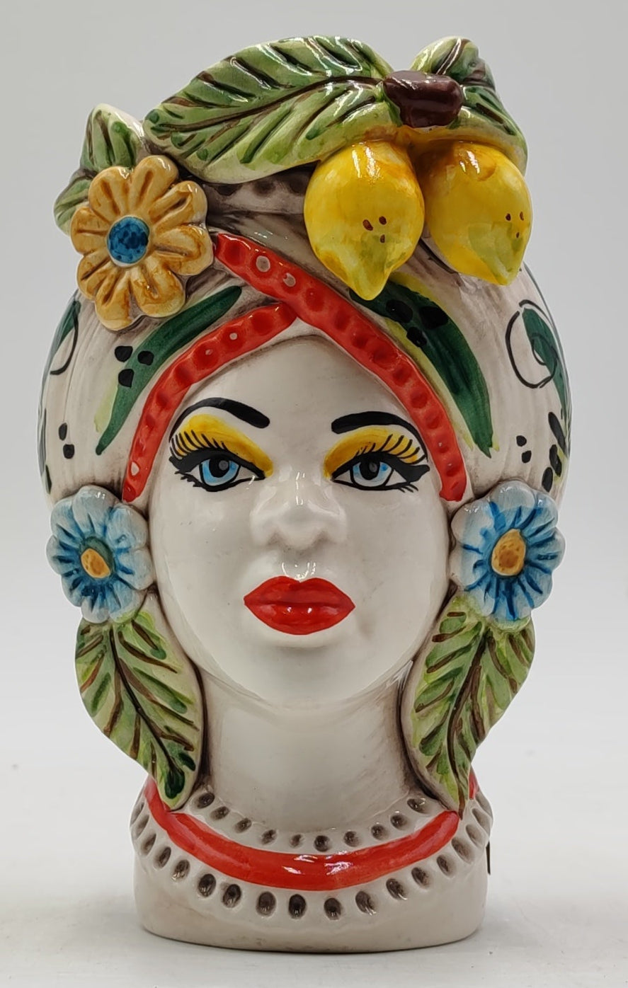 Ceramica di Caltagirone Sicilian Moorish Heads - Handcrafted Mediterranean Art Sculpture in Italian Pottery