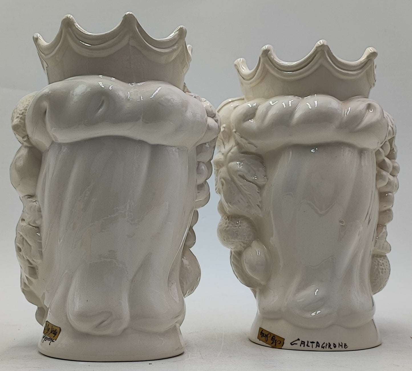 Ceramica di Caltagirone " Sicilian Moorish heads" Greek style 25H