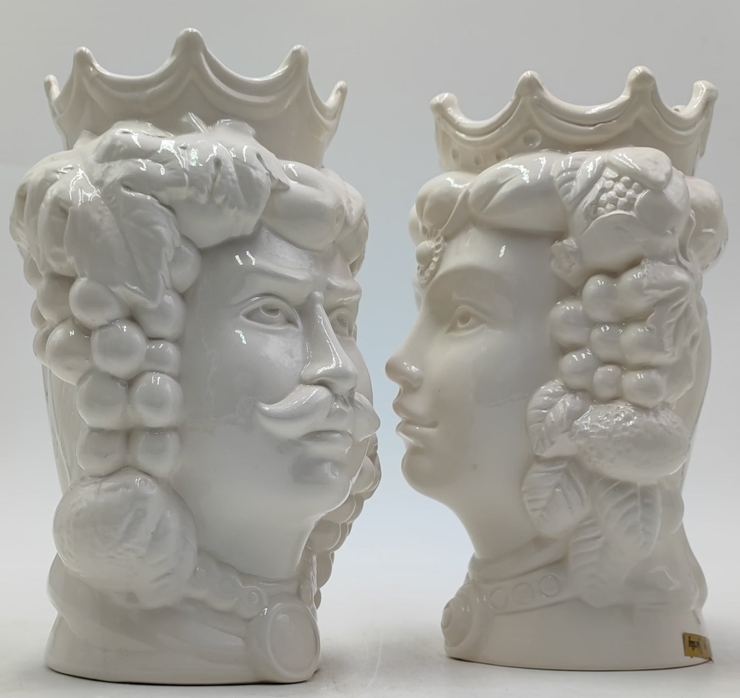 Ceramica di Caltagirone " Sicilian Moorish heads" Greek style 25H