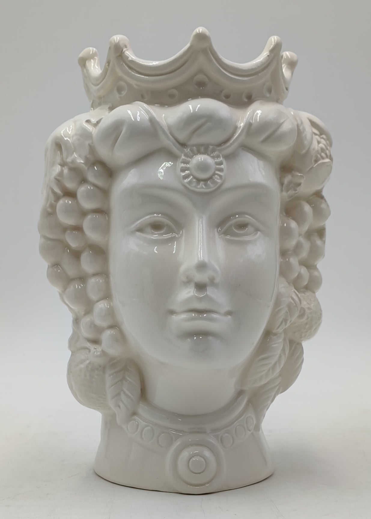 Ceramica di Caltagirone " Sicilian Moorish heads" Greek style 25H
