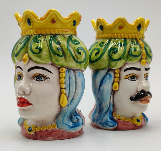 Ceramica di Caltagirone " Sicilian Moorish heads" Emiri style
