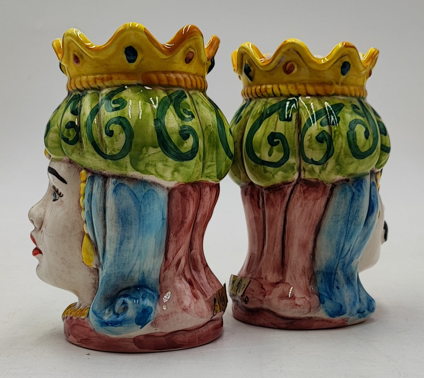 Ceramica di Caltagirone " Sicilian Moorish heads" Emiri style