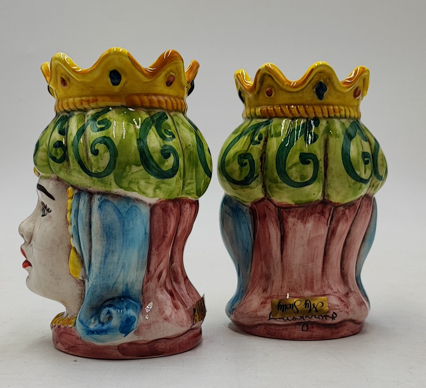 Ceramica di Caltagirone " Sicilian Moorish heads" Emiri style