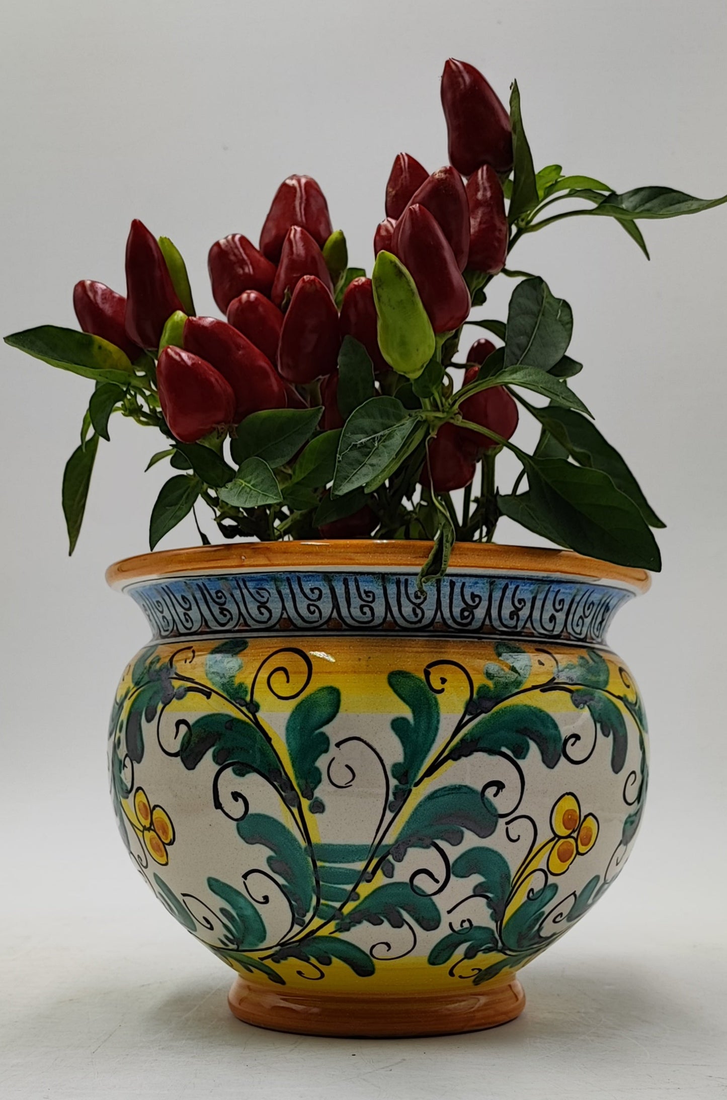 Handcrafted Caltagirone Ceramic Vase Holder- Hand-painted Beauty
