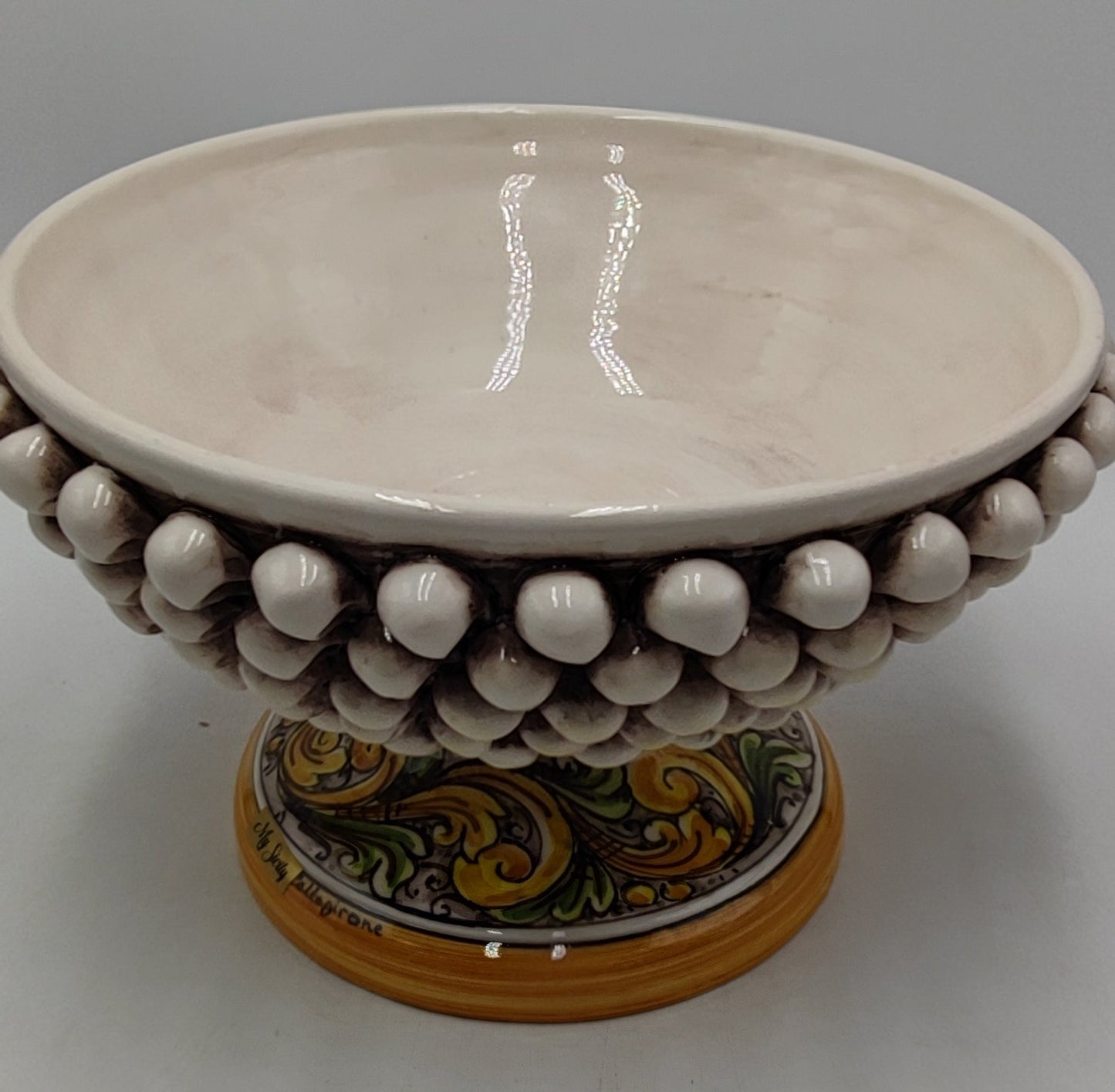 Handcrafted Italian Ceramica di Caltagirone Centerpiece Bowl