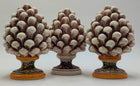 Sicilian ceramic pine cone, hand made, with decorative base and with out  15cm