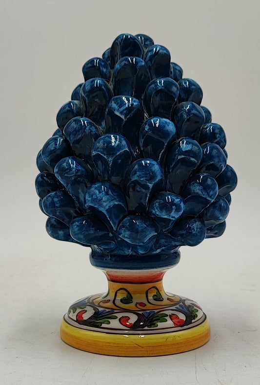 Sicilian ceramic pine cone, with decorative base and without 15/16cm