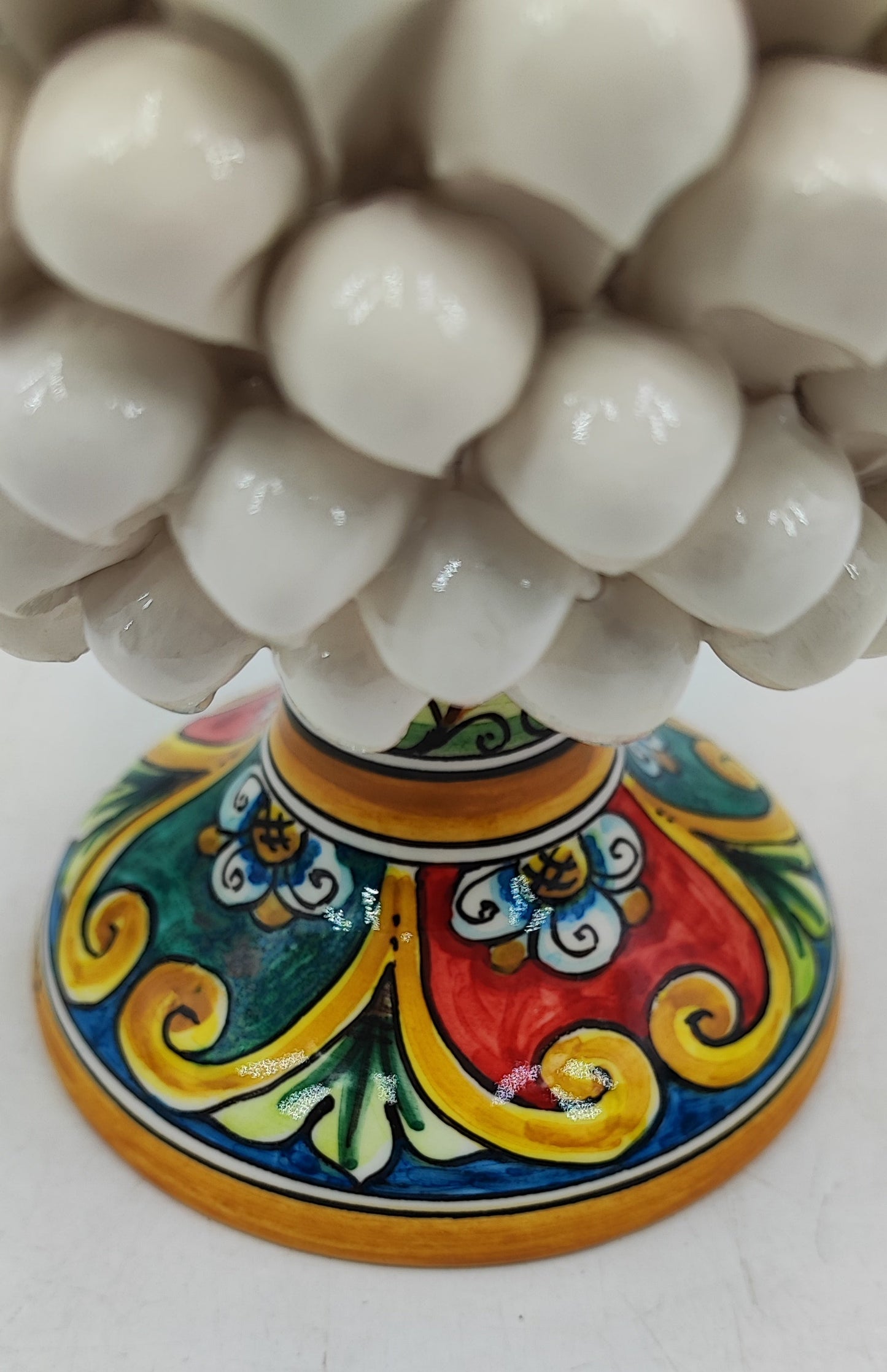 Handcrafted Caltagirone Ceramic Pine Cone: Sicilian Good Luck Symbol