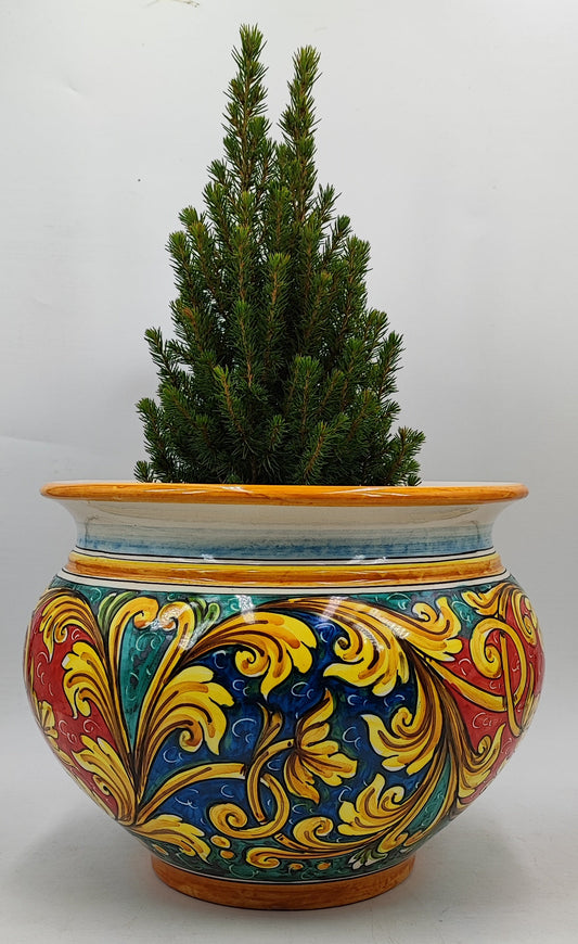 Caltagirone Bordeaux Ceramic vase holder 30cm
