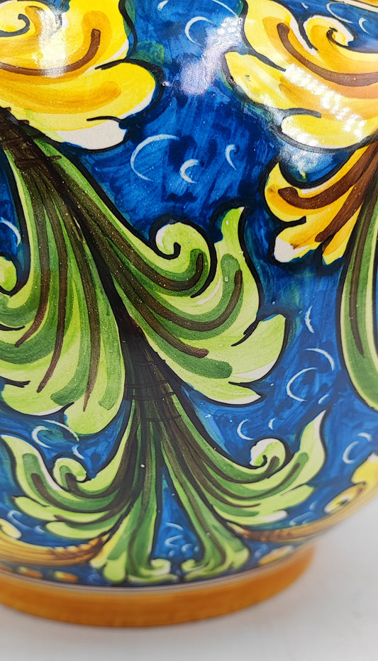 Caltagirone Bordeaux Ceramic vase holder 30cm