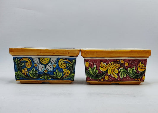 Handmade Caltagirone Ceramic Planter – Italian Pottery Decor, 9"