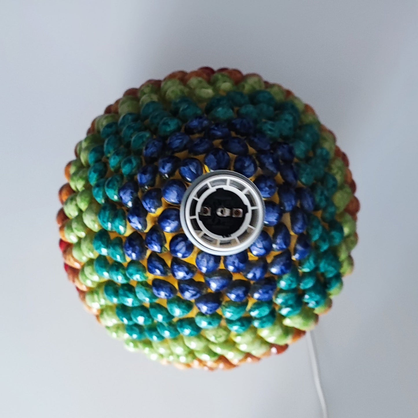 Colorful ceramic pinecone lamp