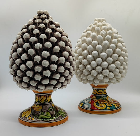 Handmade Sicilian Ceramic Pine Cone 28 cm – Caltagirone Pigna Decor