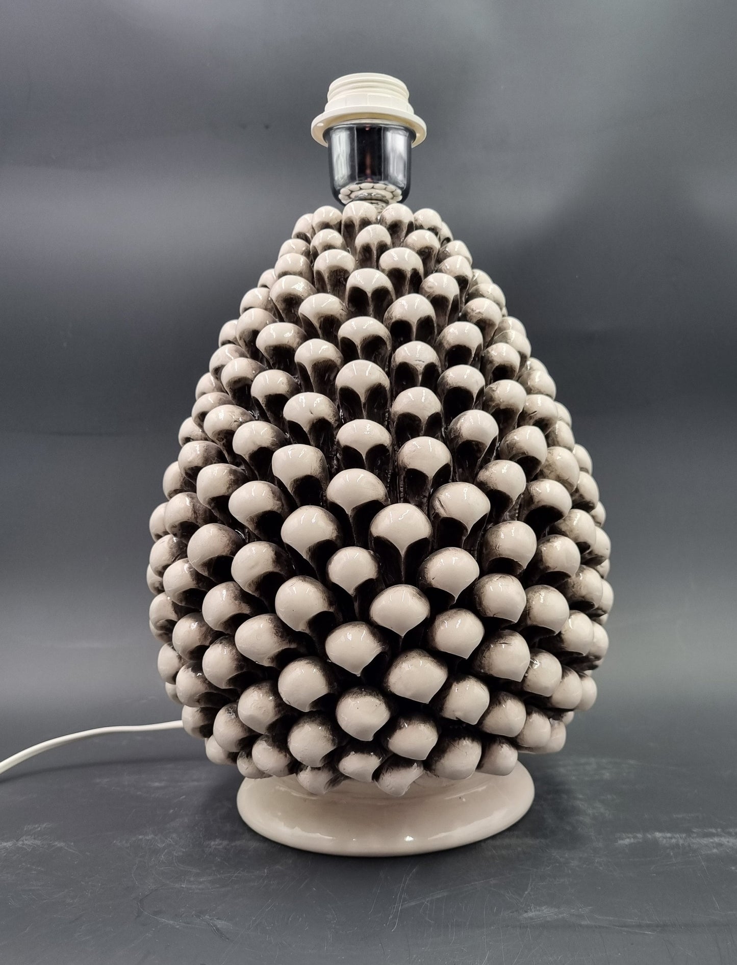 Sicilian Pine Ceramic Lamp of Caltagirone 59cm