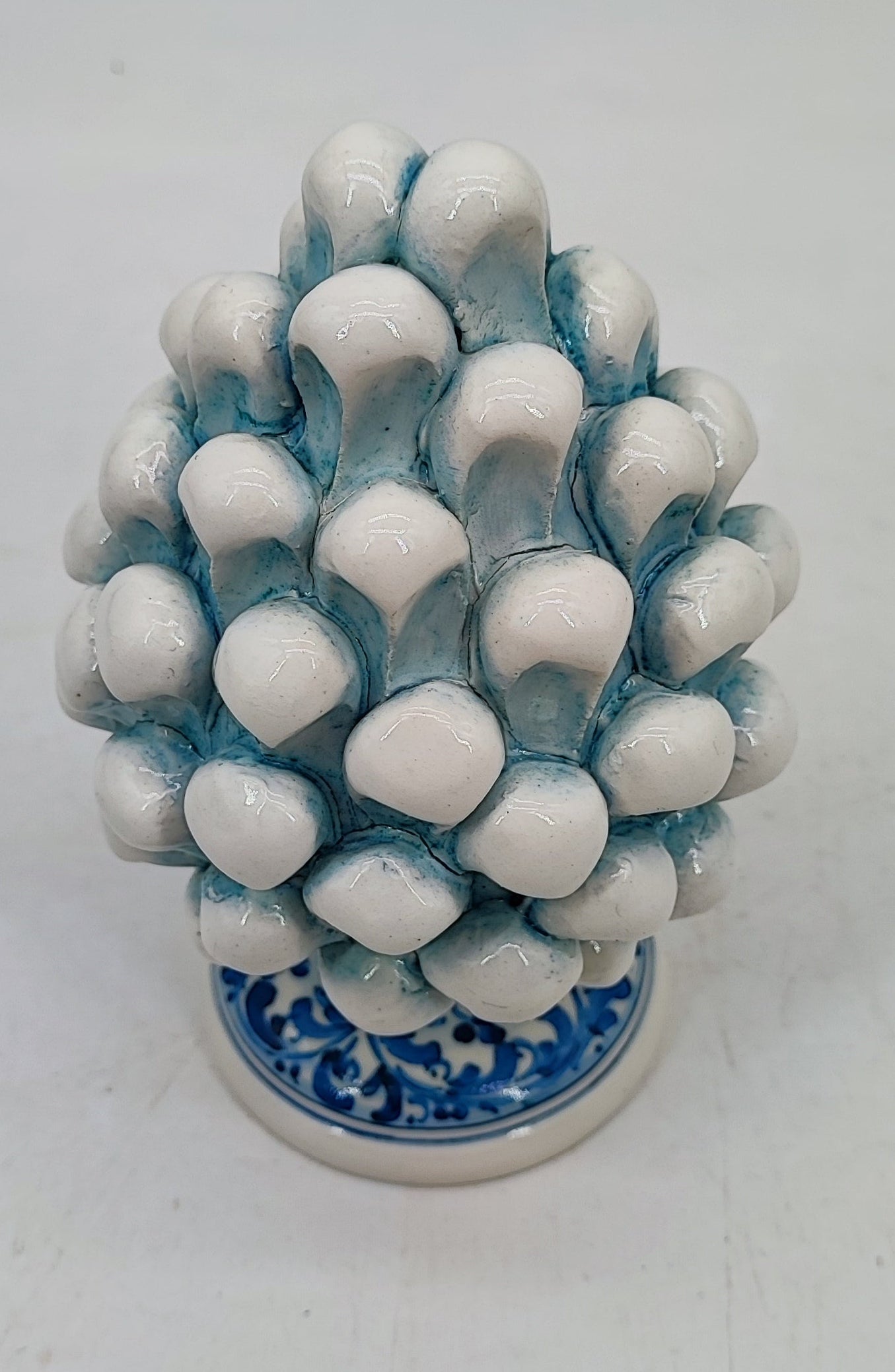 Handmade Sicilian Ceramic Pine Cone 15 cm – Antique Mediterranean Decor
