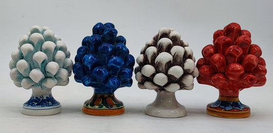 Mini Sicilian Ceramic Pigna – Handmade Italian Pine Cone – 11 cm