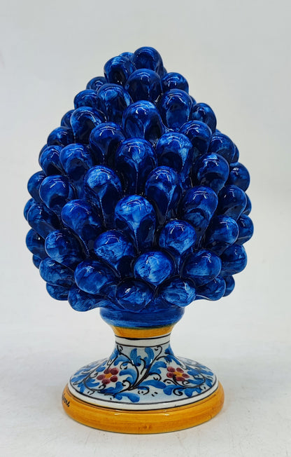 Handmade Sicilian Ceramic Pine Cone 22 cm – Palermo Majolica Italian Home Decoration