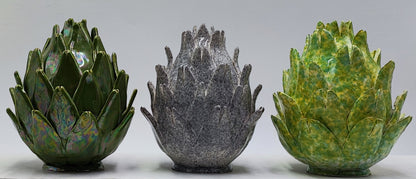 Caltagirone Ceramic Mother of Pearl Artichoke (15/16 cm) - Sicilian Craftsmanship