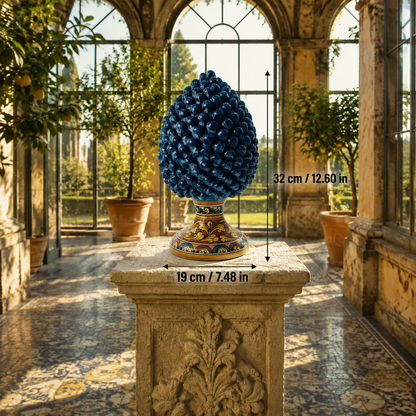 Sicilian Ceramic Pine Cone 32 cm – Handmade Italian Pigna