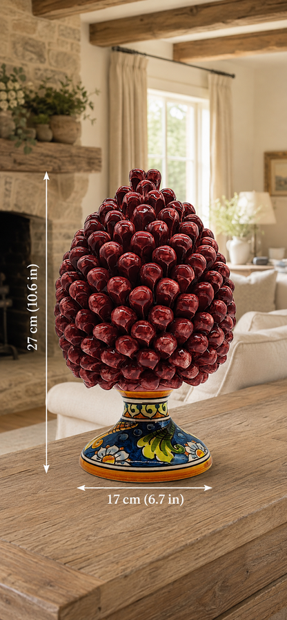 PRICE INCLUDES ONE CERAMIC PINE CONE. PLEASE SELECT MULTICOLOR OR BURGUNDY RED.