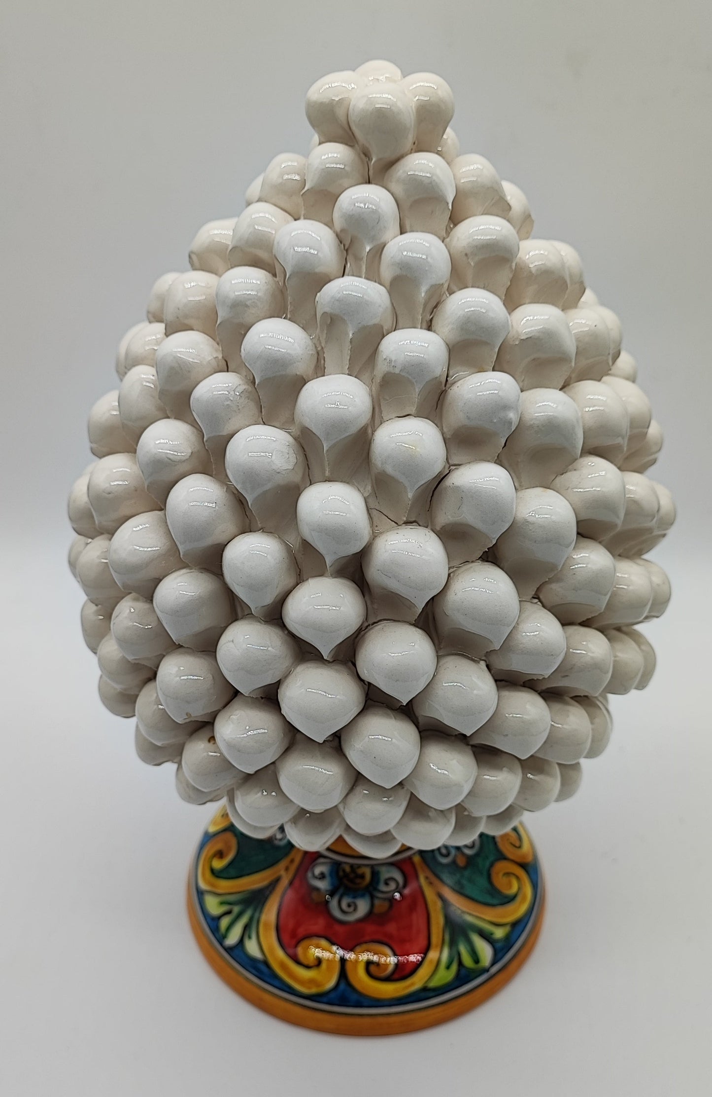 Handmade Green Sicilian Ceramic Pine Cone 27 cm – Caltagirone Pigna