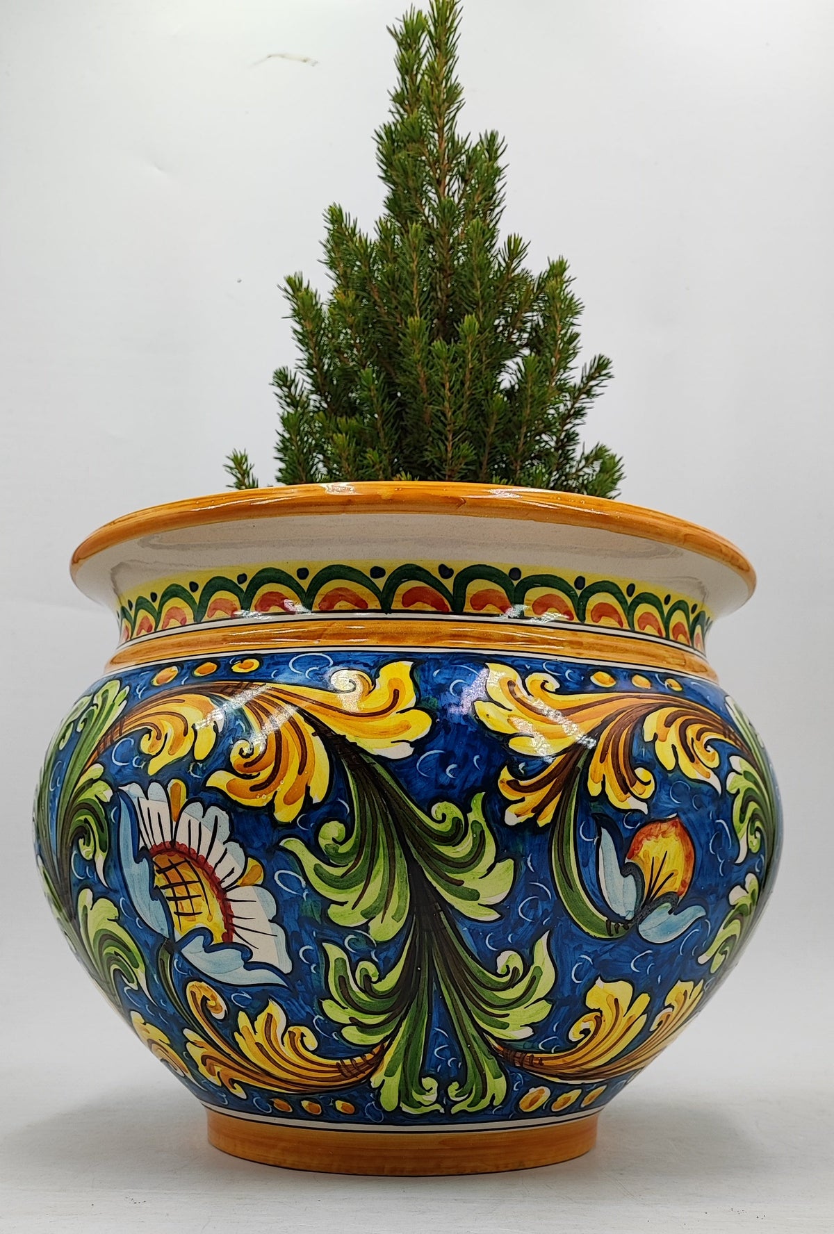 Caltagirone Bordeaux Ceramic vase holder 30cm – My Beautiful Sicily