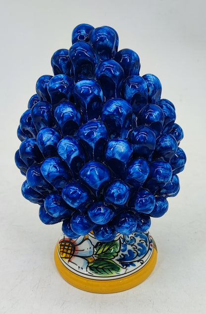 Handmade Sicilian Ceramic Pine Cone – 22 cm Italian Good Luck Decoration