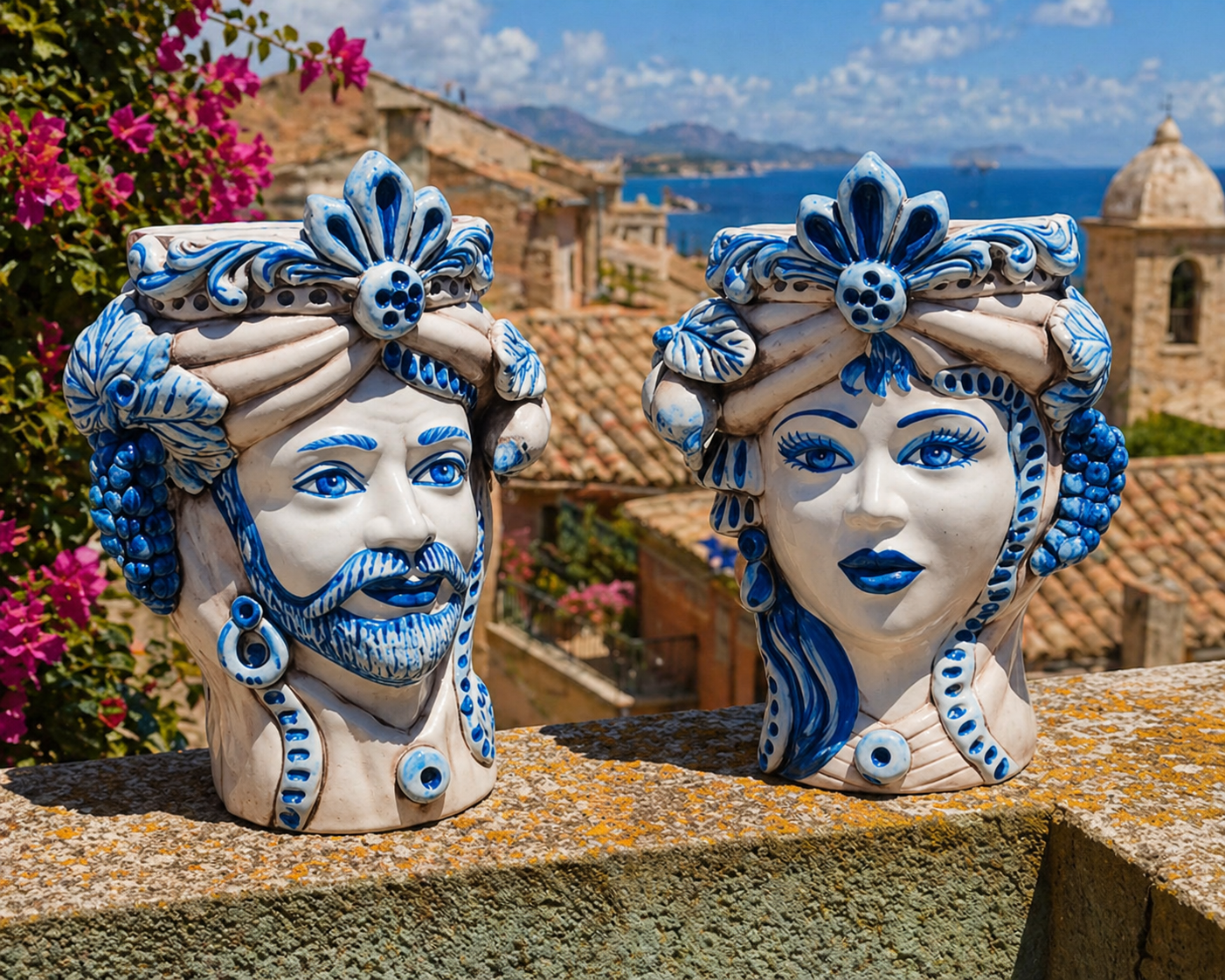 Mediterranean Moorish Head Sculpture