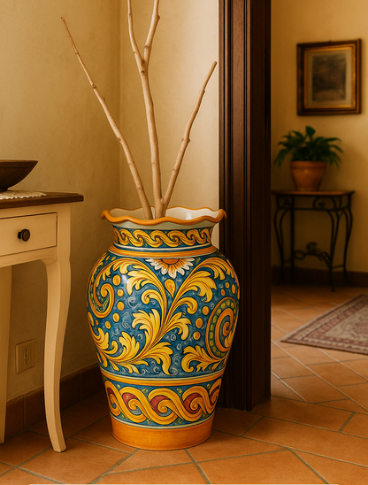 Portaombrelli realizzato a mano in Ceramica Siciliana di Caltagirone