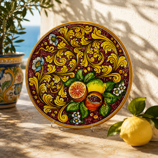 Elegant Caltagirone Ceramic Plates - Sicilian Art for a Unique Table Setting