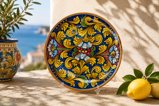 Elegant Caltagirone Ceramic Plates - Sicilian Art for a Unique Table Setting