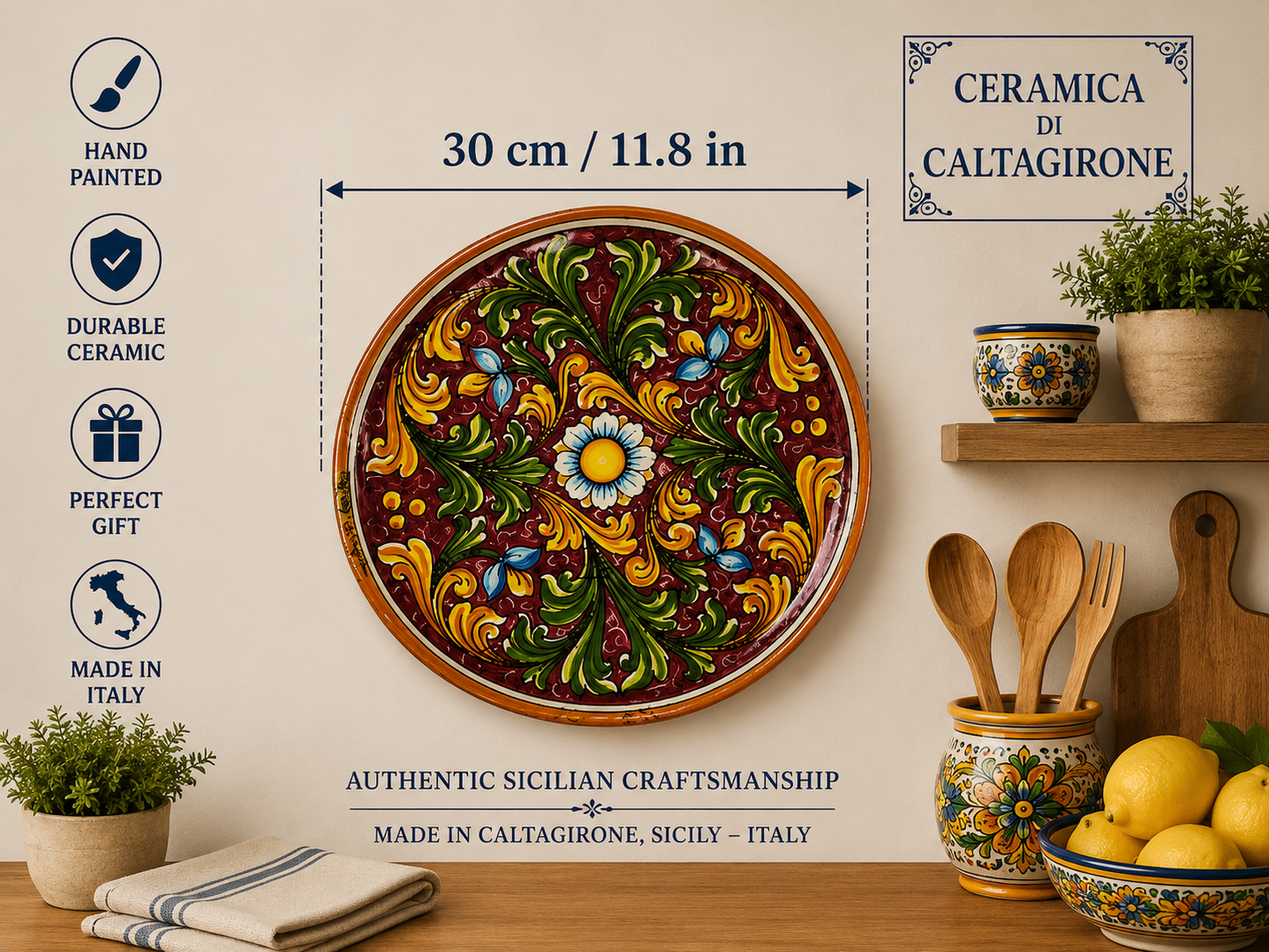 Baroque Sicilian Decorative Plate