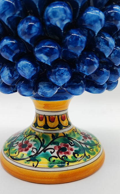 Handmade Sicilian Ceramic Pine Cone 26 cm – Yellow or Cobalt Blue Pigna Decor