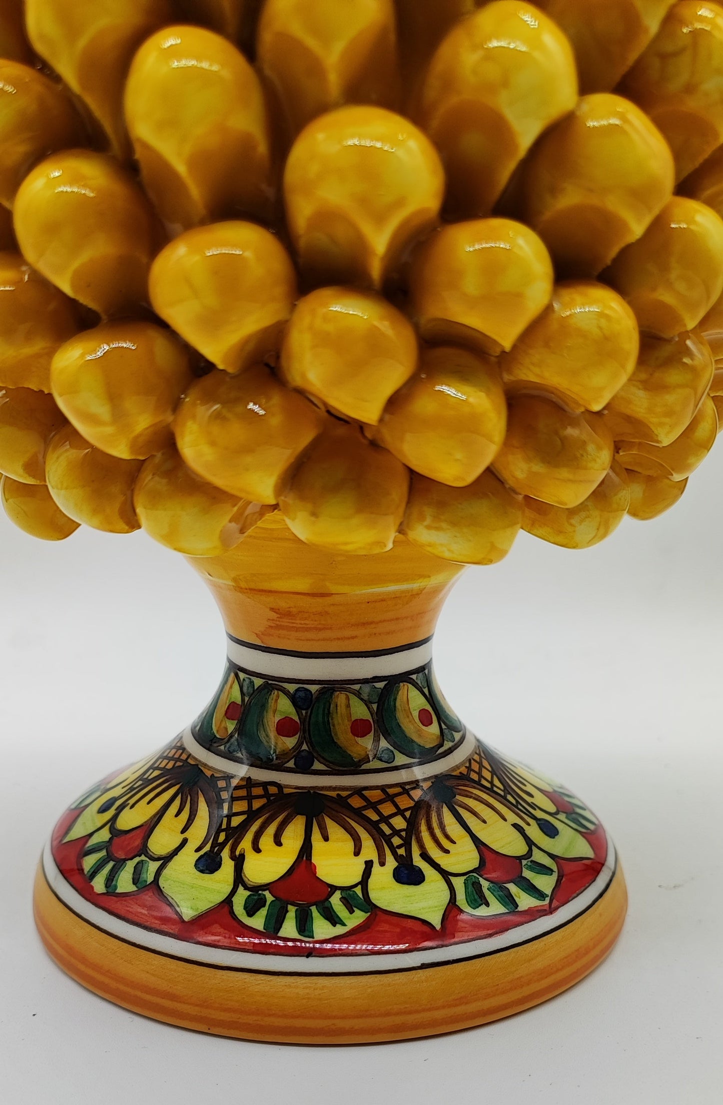 Handmade Sicilian Ceramic Pine Cone 26 cm – Yellow or Cobalt Blue Pigna Decor