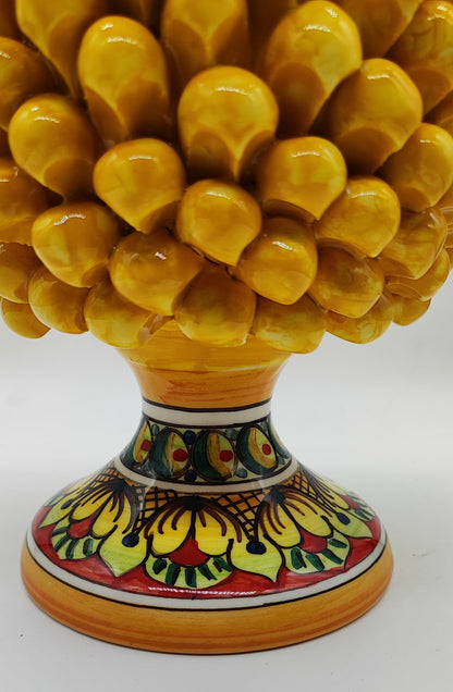Handmade Sicilian Ceramic Pine Cone 26 cm – Yellow or Cobalt Blue Pigna Decor