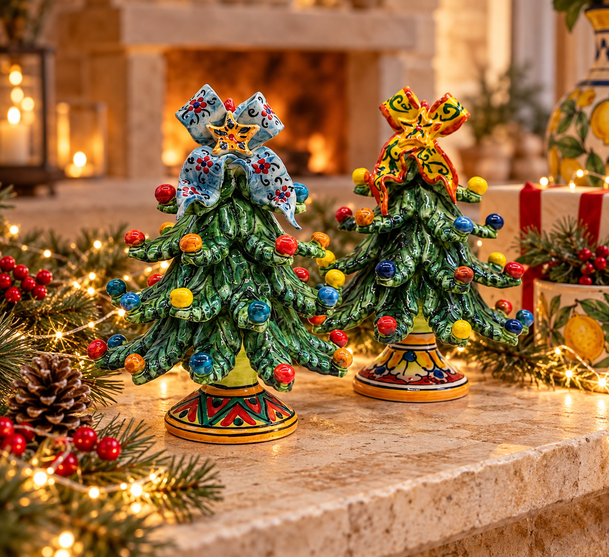 Hand Painted Sicilian Ceramic Christmas Tree – Caltagirone Pottery