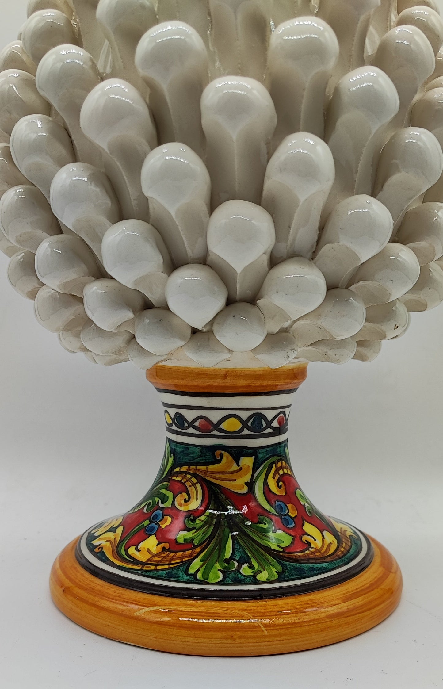 Sicilian Ceramic Pine Cone 32 cm – Handmade Italian Pigna