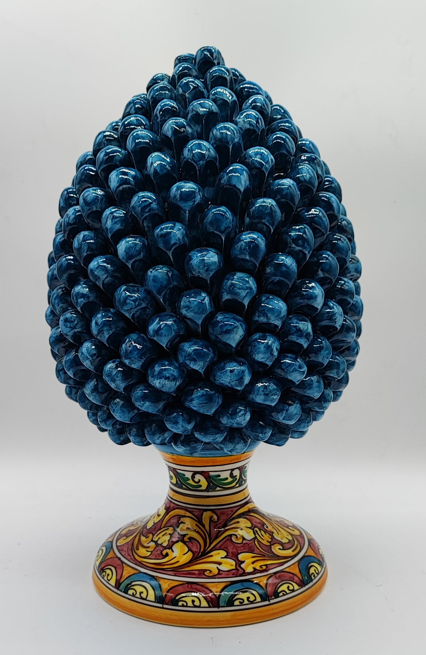 Sicilian Ceramic Pine Cone 32 cm – Handmade Italian Pigna