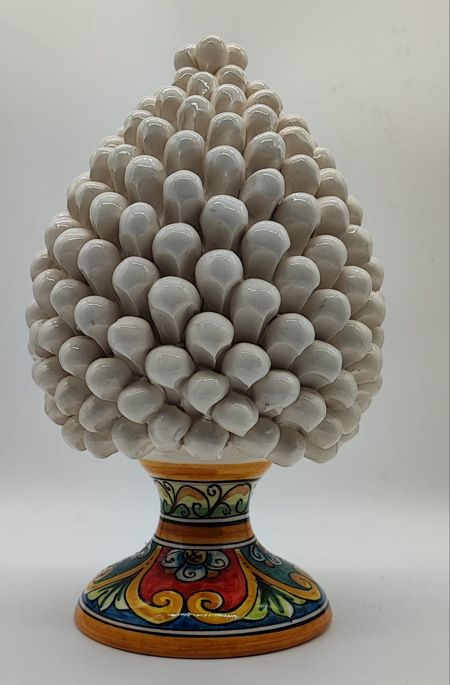 Handmade Green Sicilian Ceramic Pine Cone 27 cm – Caltagirone Pigna