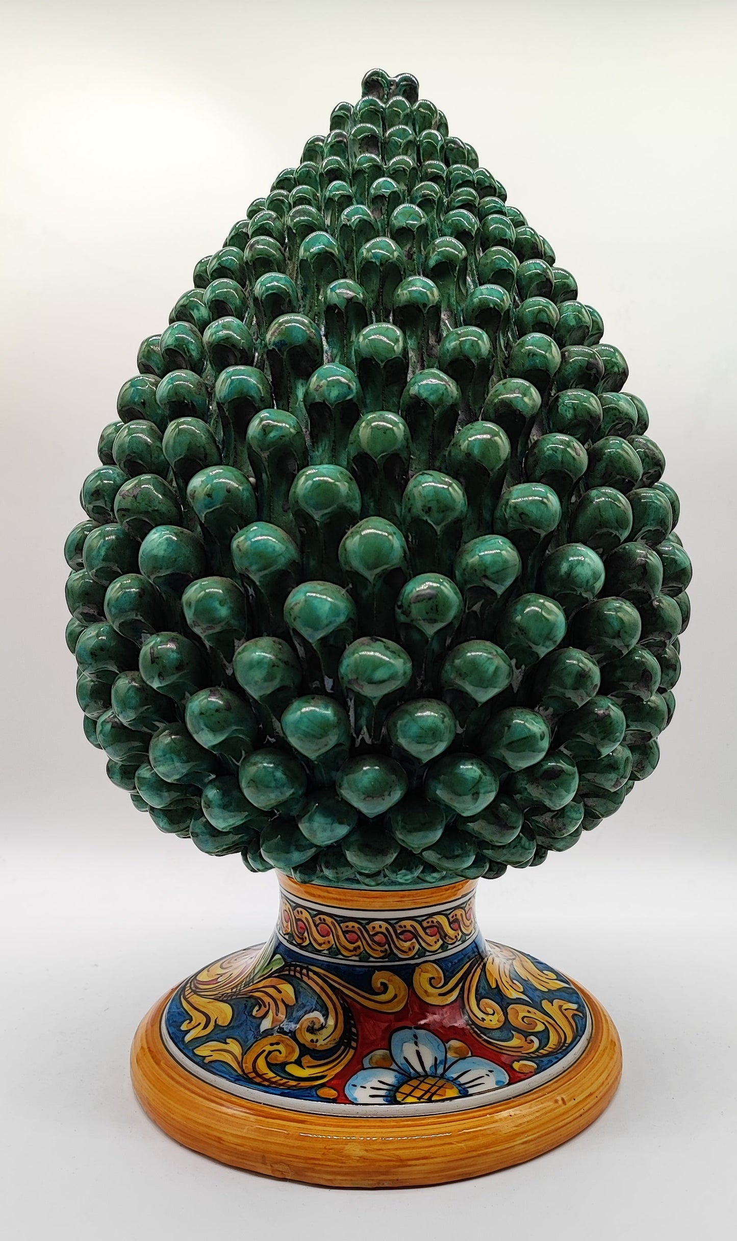 Large Sicilian Ceramic Pine Cone 42 cm – Handmade Italian Pigna