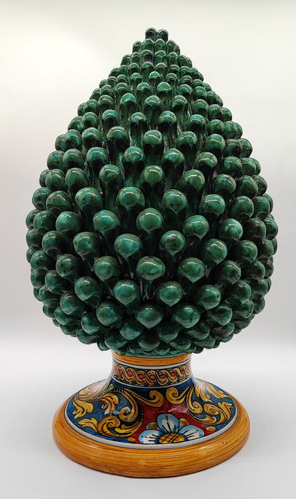Large Sicilian Ceramic Pine Cone 42 cm – Handmade Italian Pigna